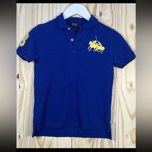 Ralph Lauren Boys' Blue Polo with Yellow Pony Patch